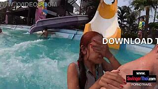 Creampie Cumshot Explosion For Cute Thai Teen Girlfriend After Steamy Pool Day Fuck!
