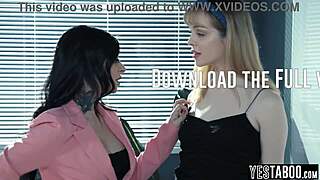 big tits milf grabs teen secretary for pussy licking and tribbing 😏👅