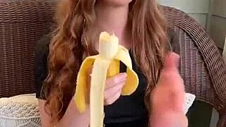 mmm ruiva with long hair sucking that banana so good 🍌😋