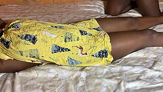 My ebony african teen girlfriend bends over for stepdad's monster cock in rough doggystyle quickie homemade fuck