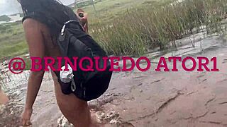 Vazou Na Net: Petite Nudist Friend Gives Bareback Pussy on Beach for Big Cocks