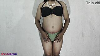 hey check this indian shemale crossdressing in olive bikini part 2 assfucking solo