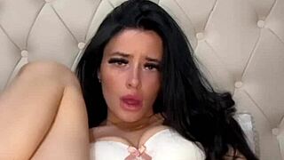 Experienced horny american college coed girlfriend squirts on webcam pov