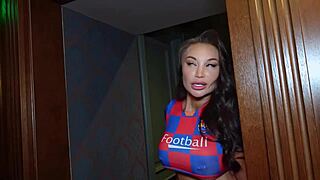 Head coach bends cheerleader over desk after practice fucks her big tits pussy doggystyle till cum covered