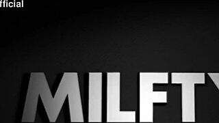 Stepmom slips off her silk thong to ride stepson's cock before college