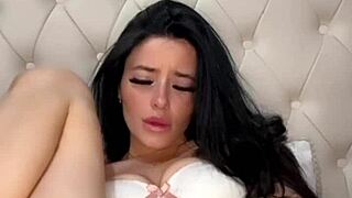 Experienced horny american college coed girlfriend squirts on webcam pov