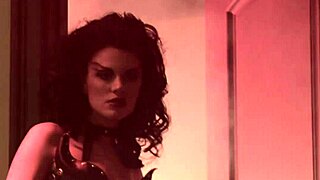 What happens in a steamy threesome with lingerie heels boots and bent over positions?