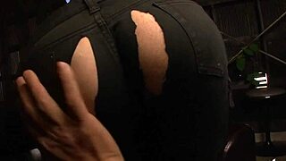 japanese girl ayaka minamino fucked hard through ripped jeans creampie finish