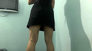college coed works out her big brazilian ass in a tight miniskirt skirt lift tease 💦🍑