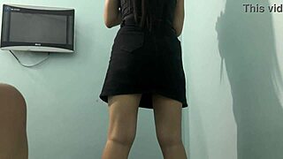 college coed works out her big brazilian ass in a tight miniskirt skirt lift tease 💦🍑