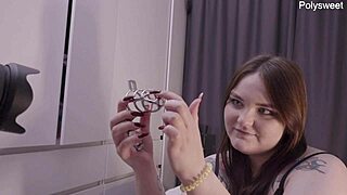 bbw milf mistress locks sub in chastity belt for birthday joi spanking