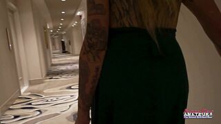 inked blonde MILF CINDY CRAWFORD gives SLOPPY RIMJOB then DEEPTHROAT SWALLOWS cum