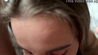 omg blonde bimbo bombshell fucked doggy on sofa cum covered tits