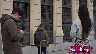 Heart-Pounding Pickup: Spanish Tourist Nuria Fucks Random Street Guys Rough
