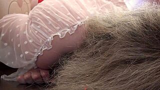 Busty Blonde Milf Dildos Pussy Doggystyle Close-Up Saggy Tits