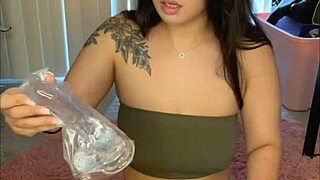 Curvy Asian babe tries sexy lingerie and bikinis showing big ass natural tits puffy pussy lips