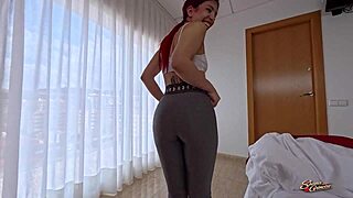 shana grimoire squats and teases cowgirl style in leggings for solougo day seven