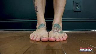 Petite inked milf sabrina deepthroats sloppy then swallows cum greedy