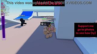 Roblox fighting game turns sus with public outdoor pussy riding and boob fights on tits