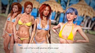 Petite Redhead Piercing Teases Topless Beach Ball Play With Thug
