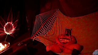 chubby amateur fingers wet pussy moaning in tent hammock