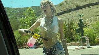 Crossdressers Suck Dicks After Car Wash In Garage Group Bareback Shemale Blowjob Action