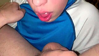 pretty girl in pajamas begs for rough choking facefuck