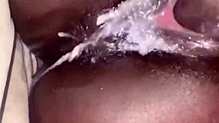 BIG BLACK COCK Rips Clothes Off Ebony Slut in Creampie 3some