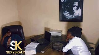 Chizzy the history teacher gets ass banged hard in office!