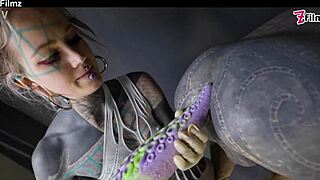 Tattooed Dominatrix Stretches Tranny Ass with Fisting Femdom