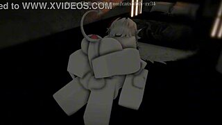Horny demon girl bent for monster deepthroat creampie