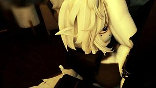 Horny demon girl bent for monster deepthroat creampie