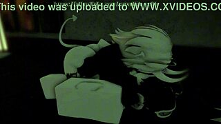 Horny demon girl bent for monster deepthroat creampie