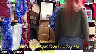 redhead thief gets hardcore fucked ass blowjob with spanish subtitles