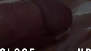 Crystal White spreads big pussy lips cramming dildo deep for wild solo orgasm!