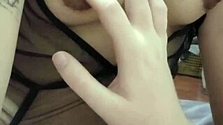 asian cutie plays nipples before heavy pussy pounding