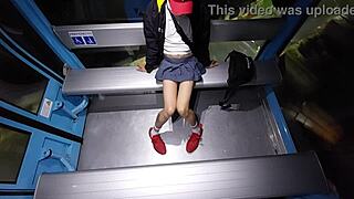 Latina Tranny Flashes Perfect Ass Under Miniskirt on Cablebus