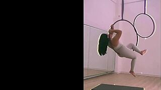Pinay shakes big ass pole dancing in heels aerial hoops oops!