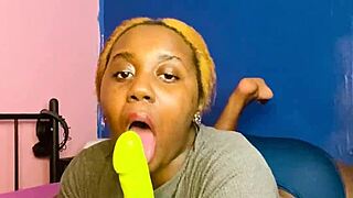 cute blonde babe grabs dildo craving cock suck yeah or nah