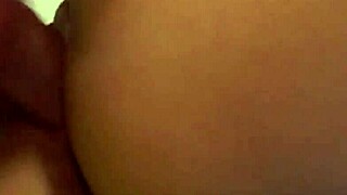 Beautiful brunette lady's big tits bounce in doggy and missionary pounding