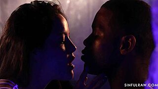 interracial pair displays strong female-friendly chemistry in intimate connection