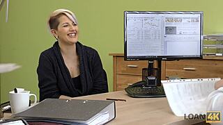 Loan4k Delivery Girl Handles Your Sausage In Office Interview