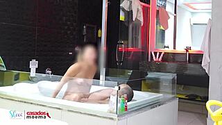 Blonde Brazilian Wife Punishes Cuckold and Fucks Black Stud in Bathtub Bareback