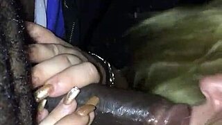 imagine a white girl sucking big black cock in the car