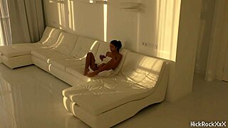 black asian teen bounces tight wet pussy on thick red cock