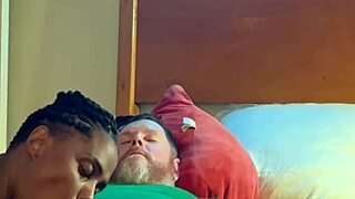 homemade ebony babe in hood bends over sucks fucks white cock doggystyle bedroom