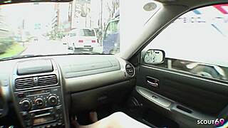 stranger picks up skinny japanese teen sucks cum in car