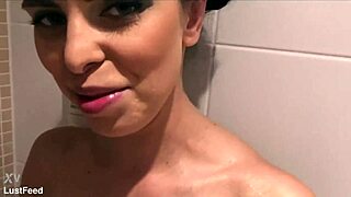 things heat up in shower with busty curvy milf kira queen cowgirl riding 😍💦