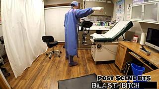 Doctor dominates petite Raya Nguyen backstage fingering pussy face fucking cock gloves pov