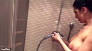 things heat up in shower with busty curvy milf kira queen cowgirl riding 😍💦